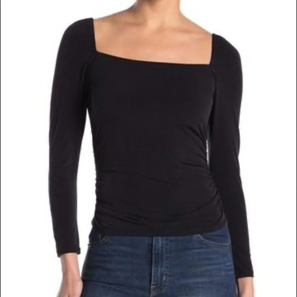 Abound Ruched Square Neck Top​​​​​​​​​​ - Picture 1 of 2